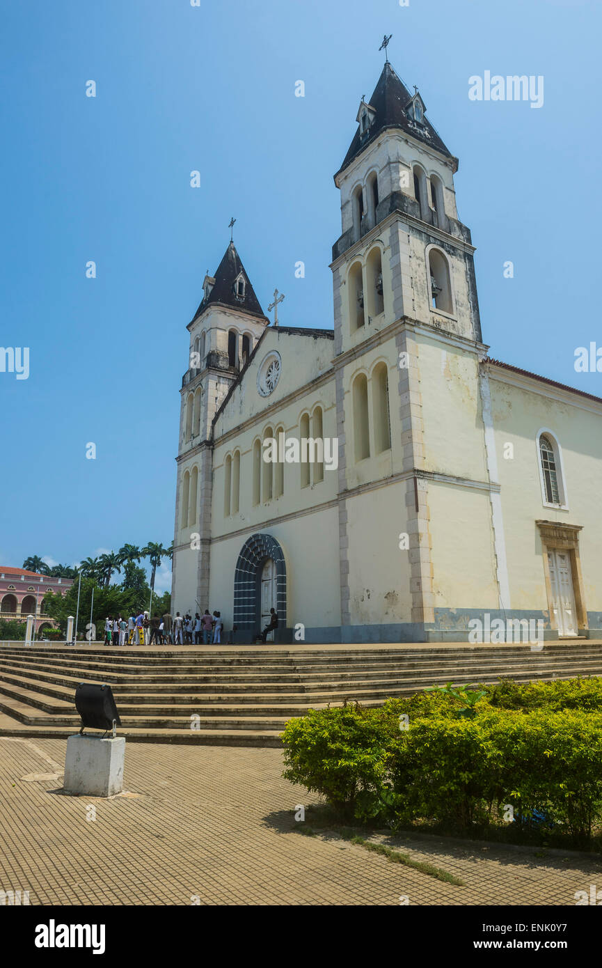The cathedral of the city of Sao Tome, Sao Tome and Principe, Atlantic Ocean, Africa Stock Photo