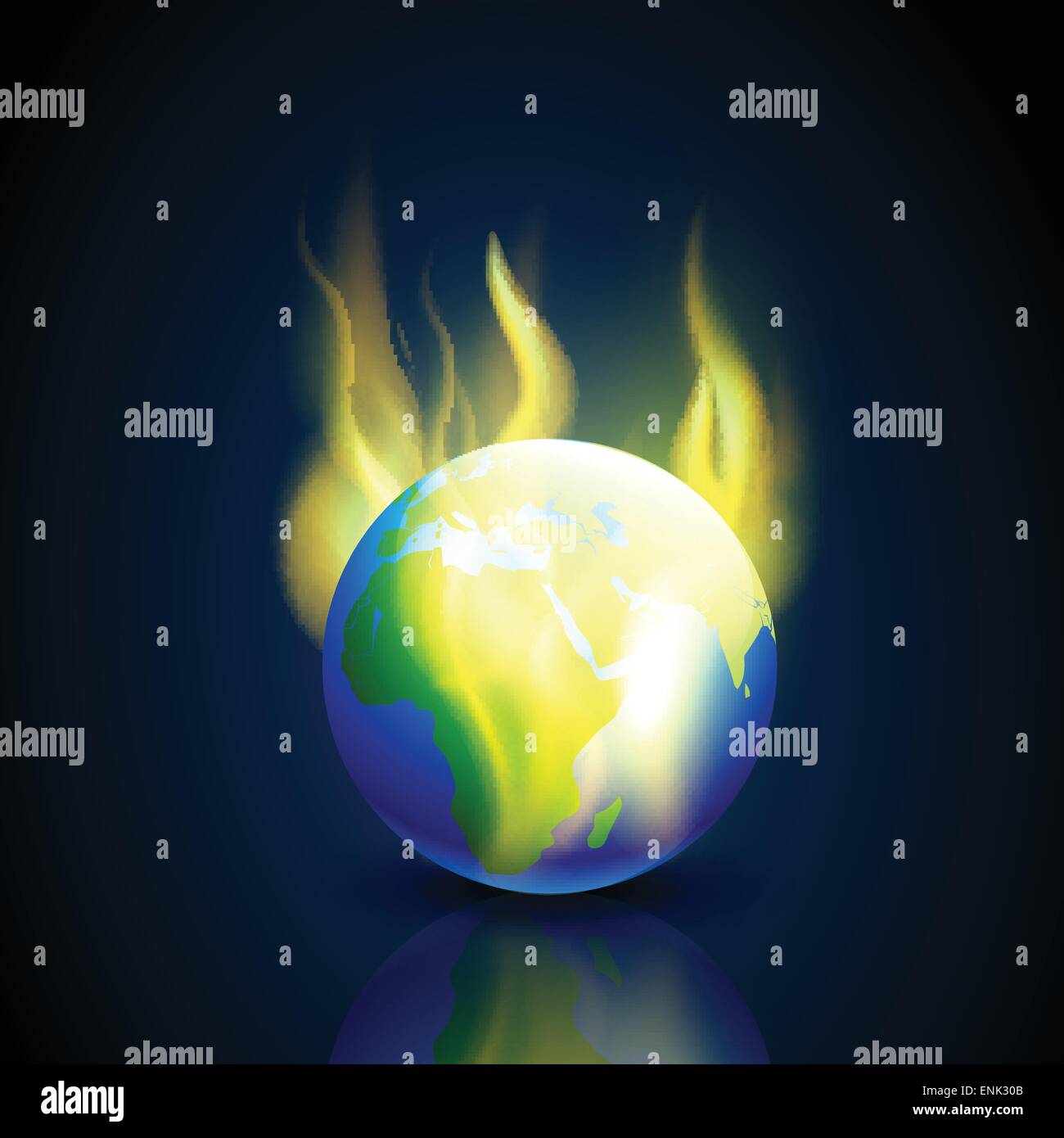 vector burning earth design art Stock Vector