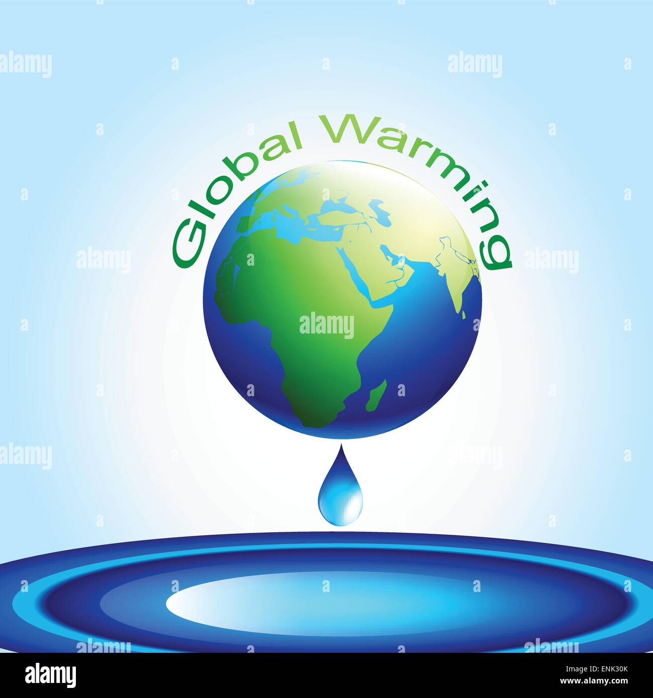 vector earth global warming concept illustration Stock Vector Image ...