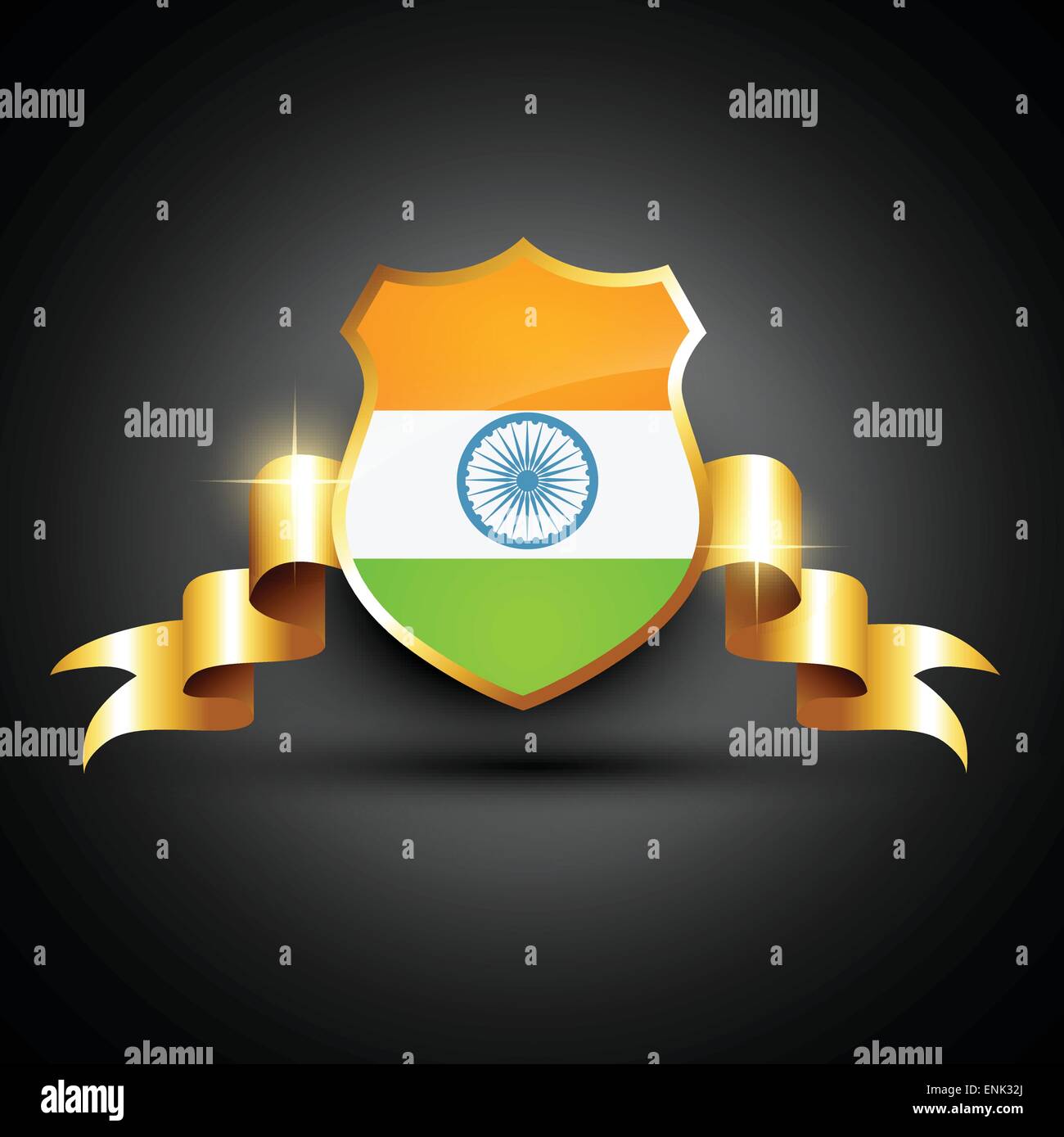 indian flag golden label design Stock Vector Image & Art - Alamy