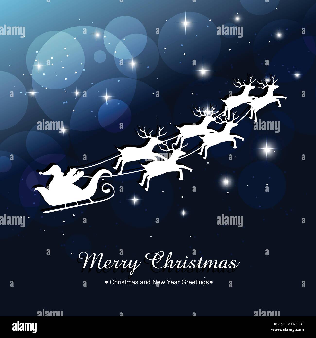 santa claus riding sleigh vector illustration Stock Vector Image & Art ...