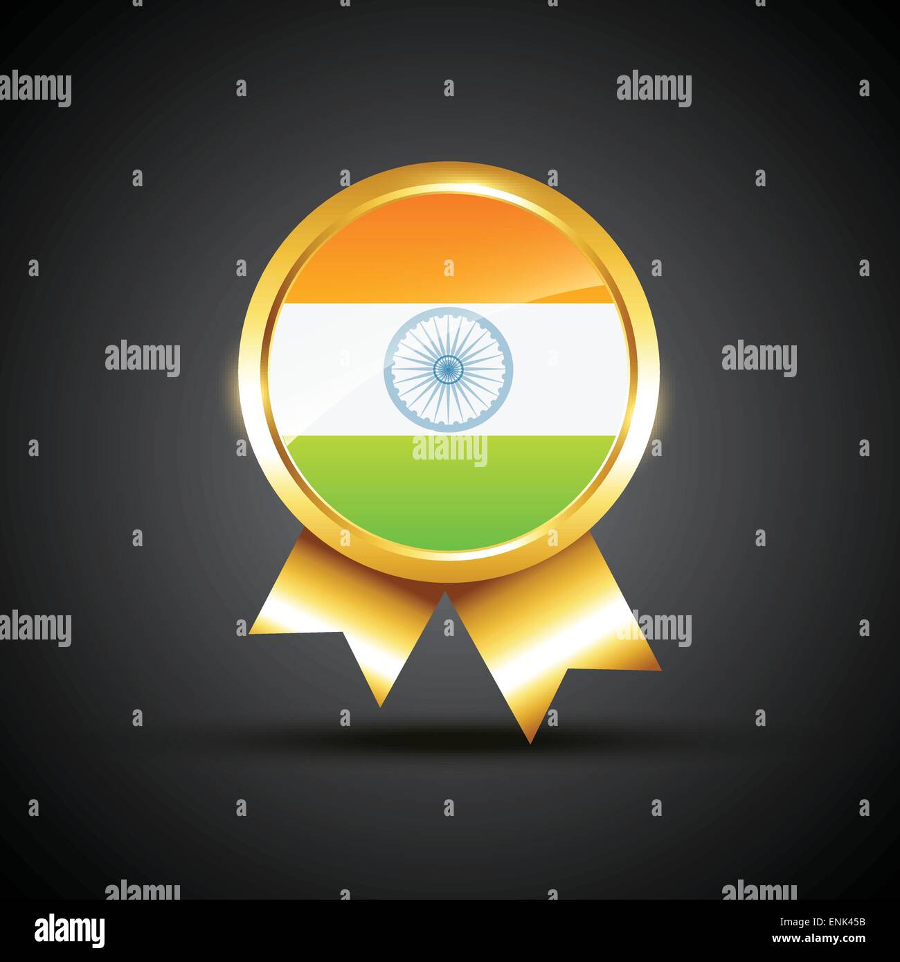 Indian flag golden label design hi-res stock photography and images - Alamy