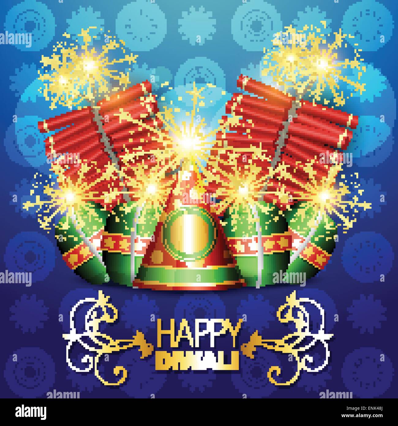 vector diwali crackers background illustration Stock Vector Image & Art