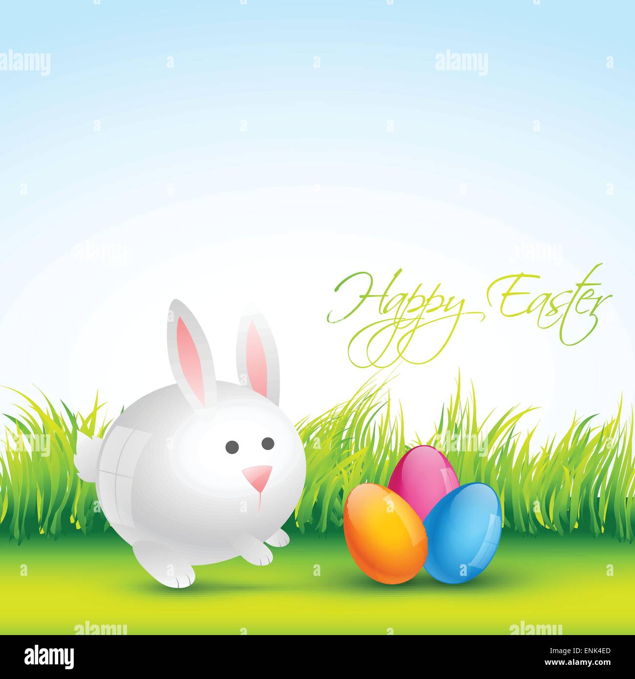 cute colorful easter bunney with eggs vector design Stock Vector 