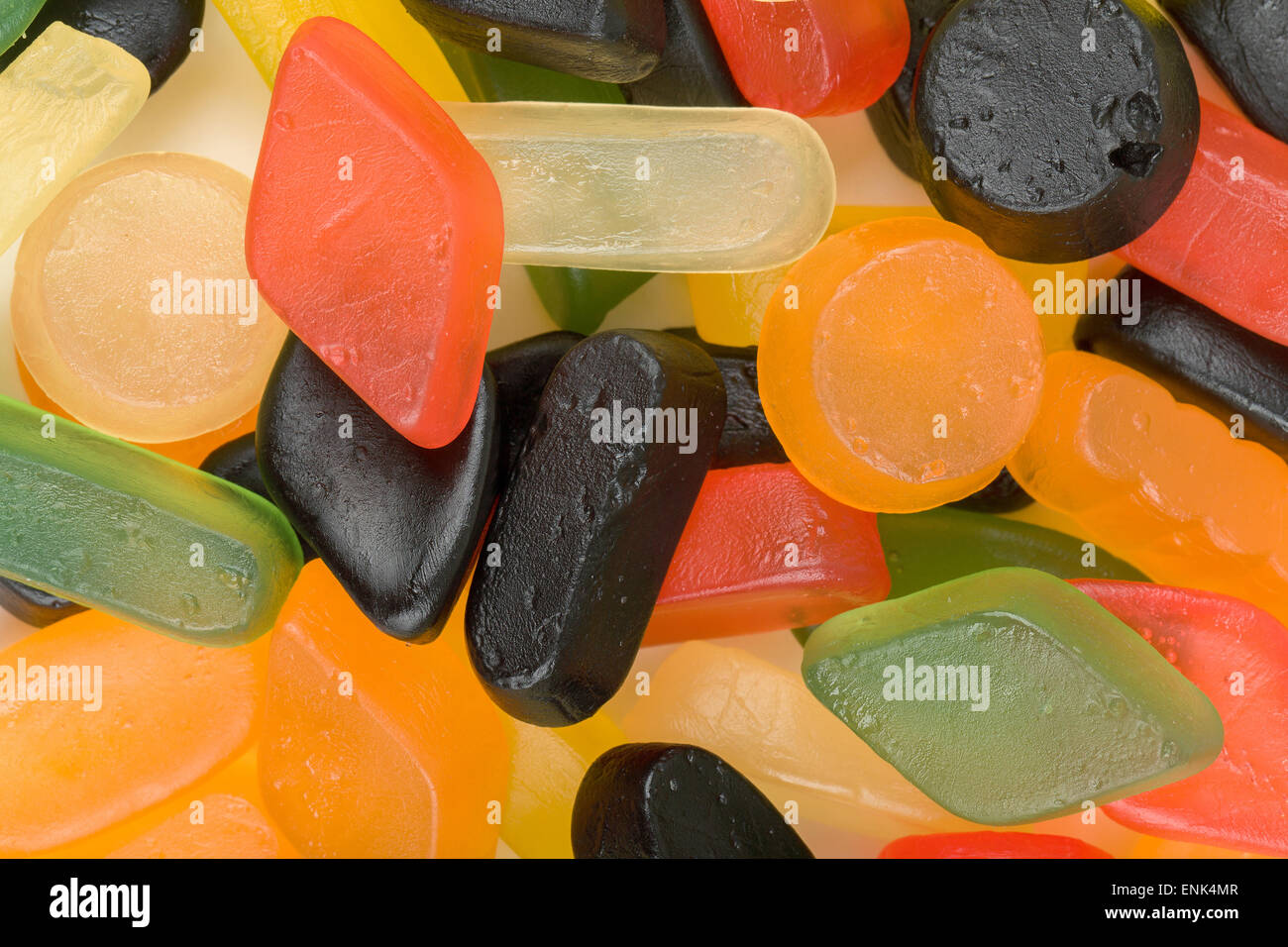 Colorful jelly sweet candies set for background or backdrop Stock Photo