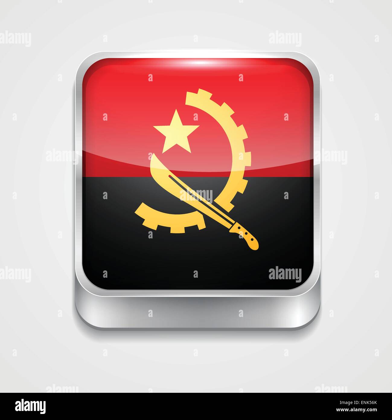 vector 3d style flag icon of angola Stock Vector
