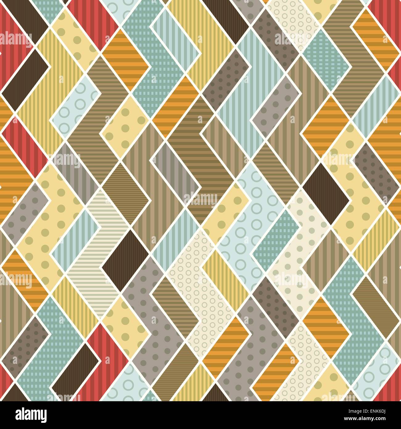 geometric patchwork pattern - vector illustration. eps 10 Stock Vector