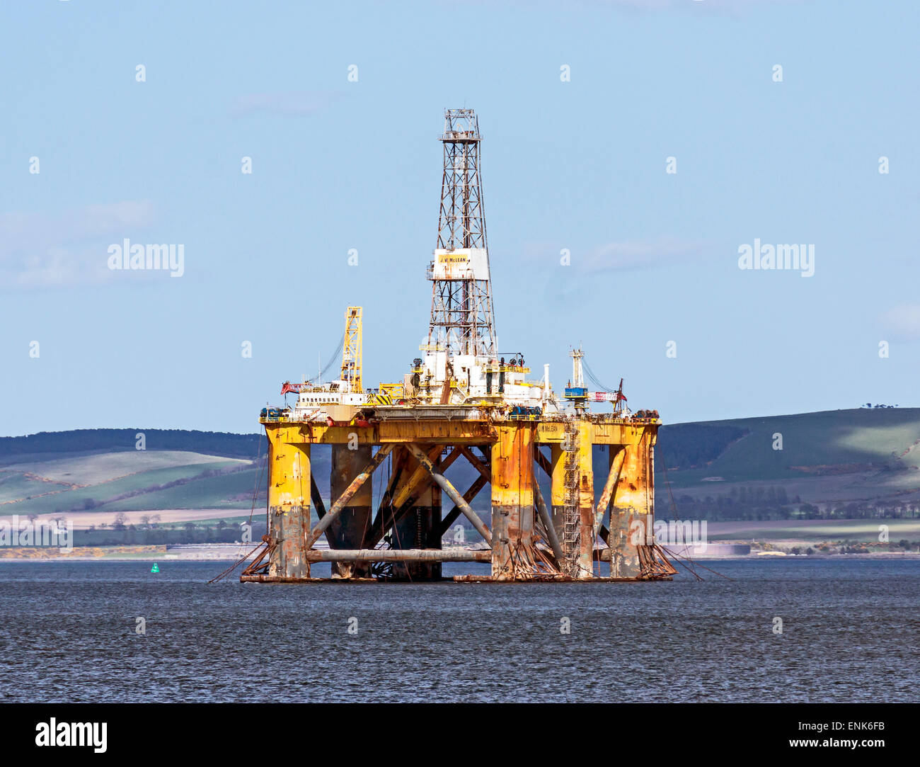 Rig J. W. McLean anchored in the Cromarty Firth at the Black Isle Highland Scotland Stock Photo