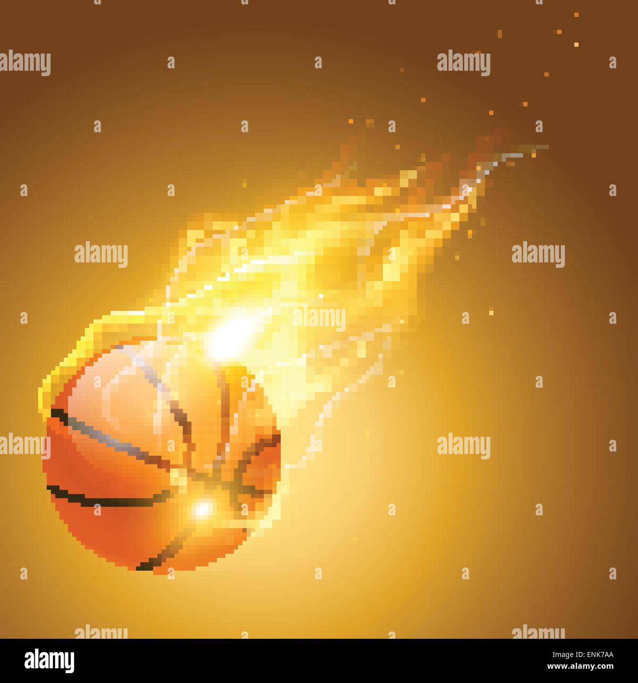 vector burning basketball background  illustration Stock Vector