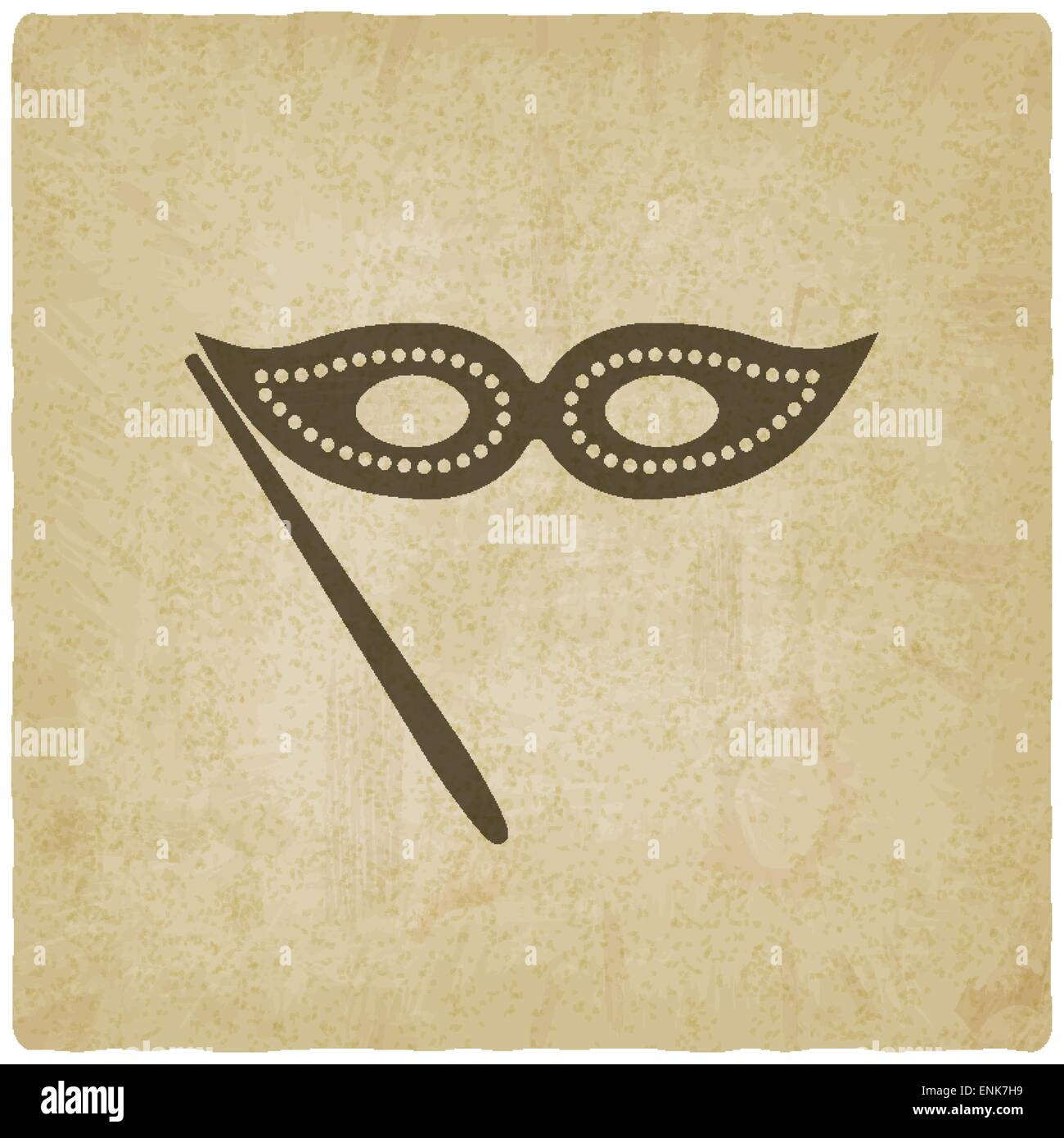 Masquerade mask symbol old background - vector illustration. eps 10 Stock Vector