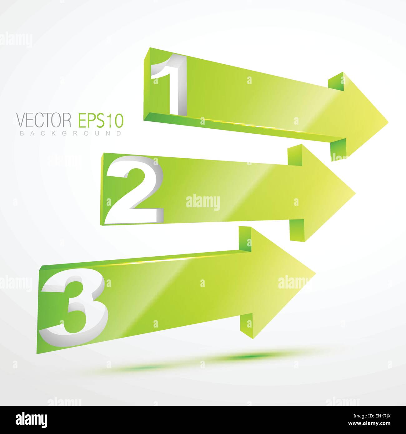 Green arrows isolated white 3d illustration Stock Vector Images - Alamy