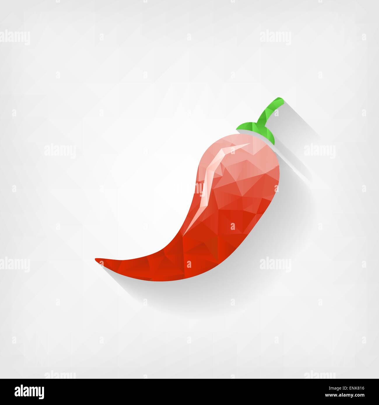 polygonal chili pepper - vector illustration. eps 10 Stock Vector