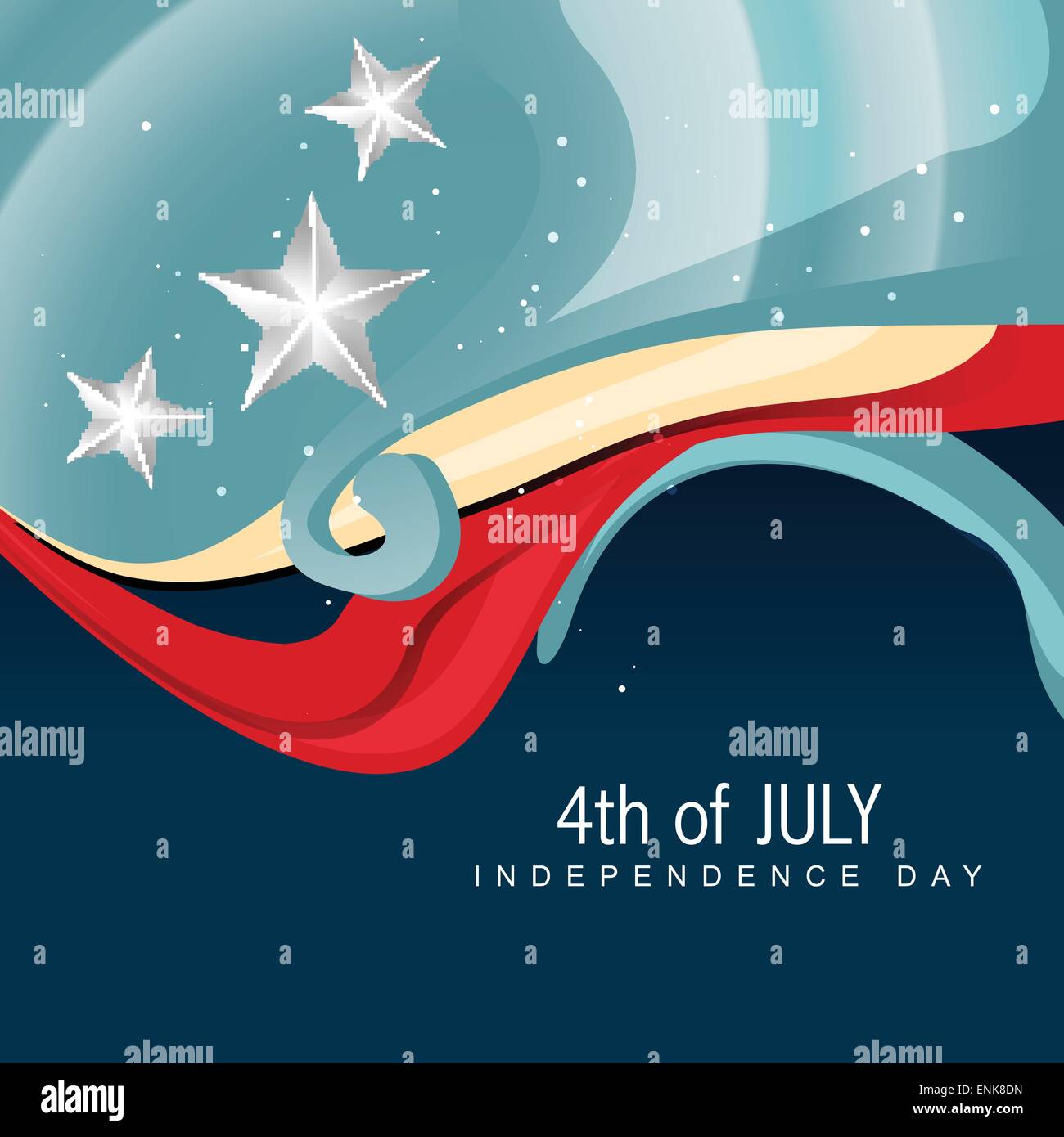 stylish wave 4th of july vector Stock Vector Image & Art - Alamy
