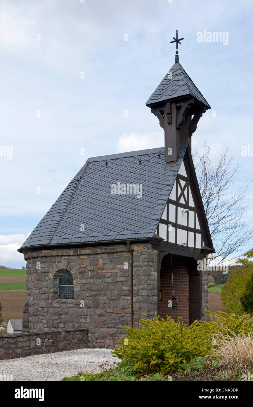 chapel, Lourdes Grotto, Altenkleusheim, Olpe, Sauerland, North Rhine-Westfalia, Germany Stock Photo