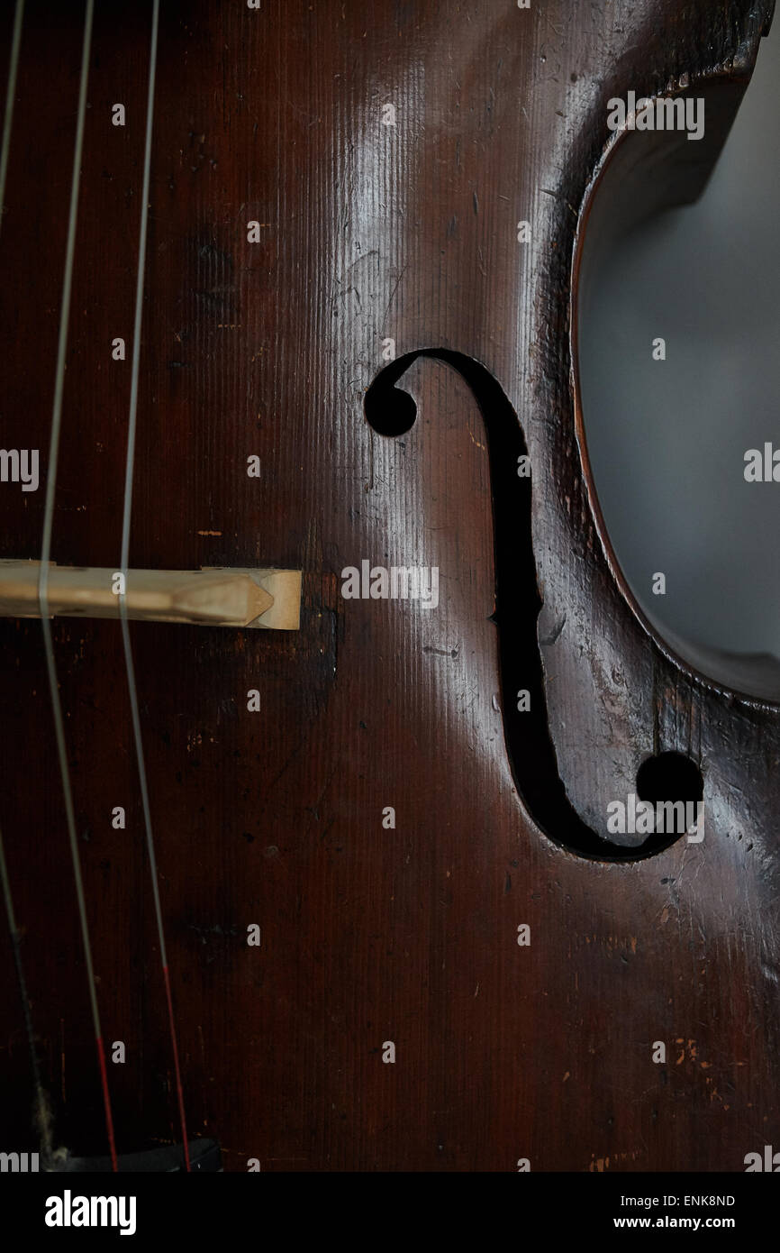 double bass close up Stock Photo