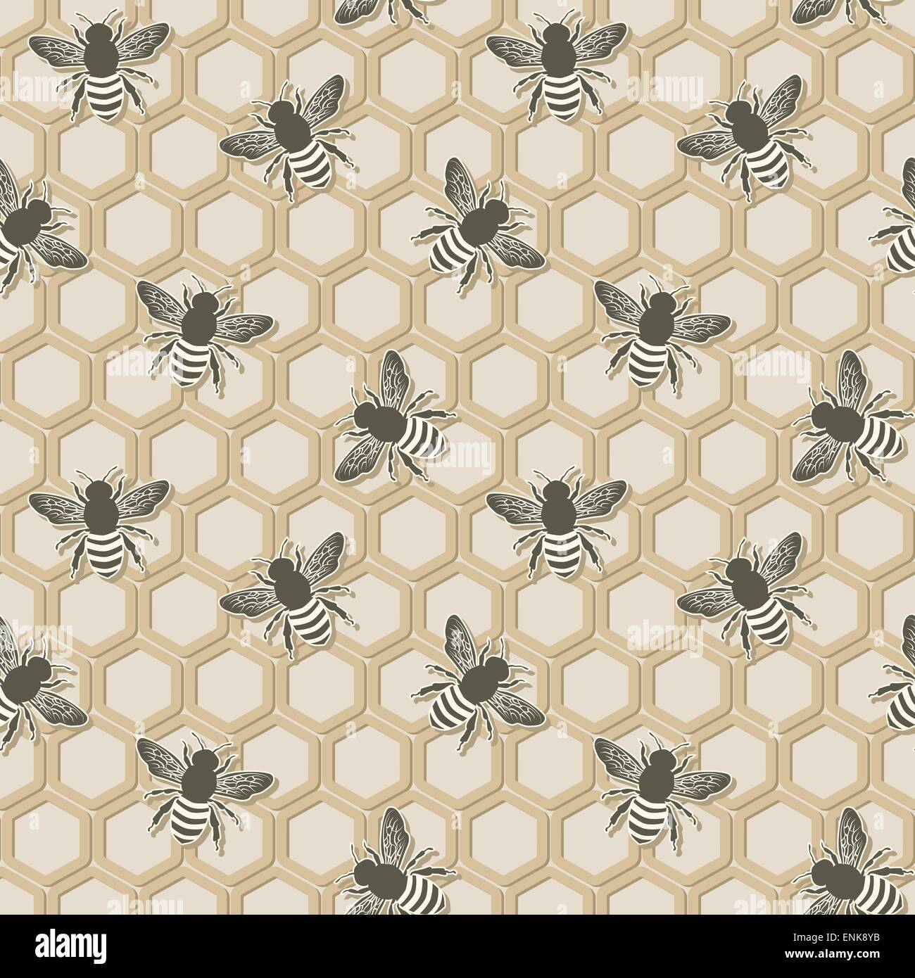 bee seamless pattern Stock Vector