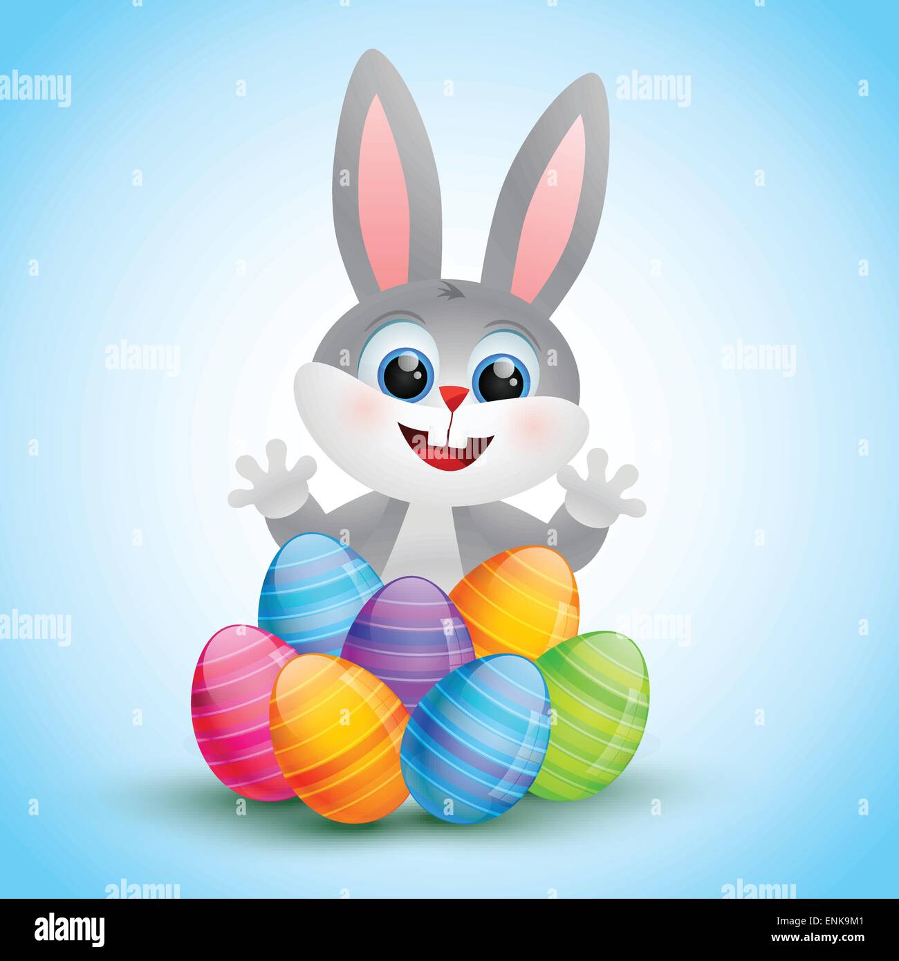 vector cute easter bunny illustration Stock Vector Image & Art - Alamy