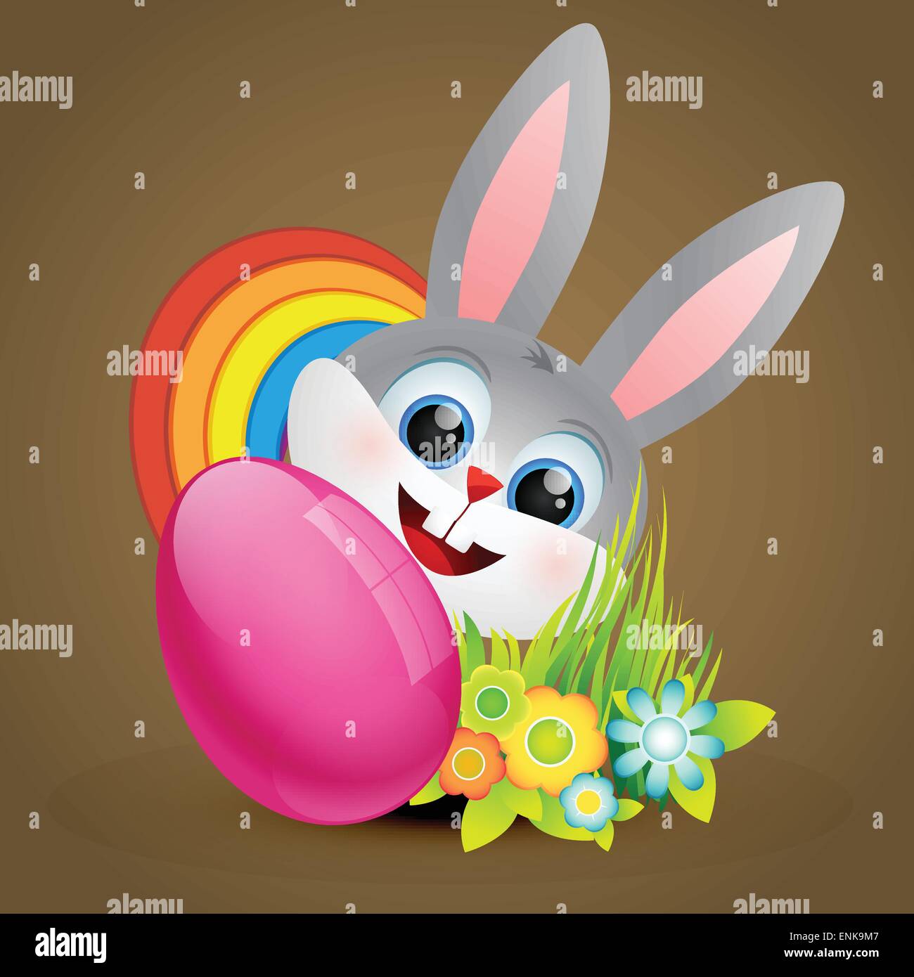 vector cute easter bunny illustration Stock Vector Image & Art - Alamy