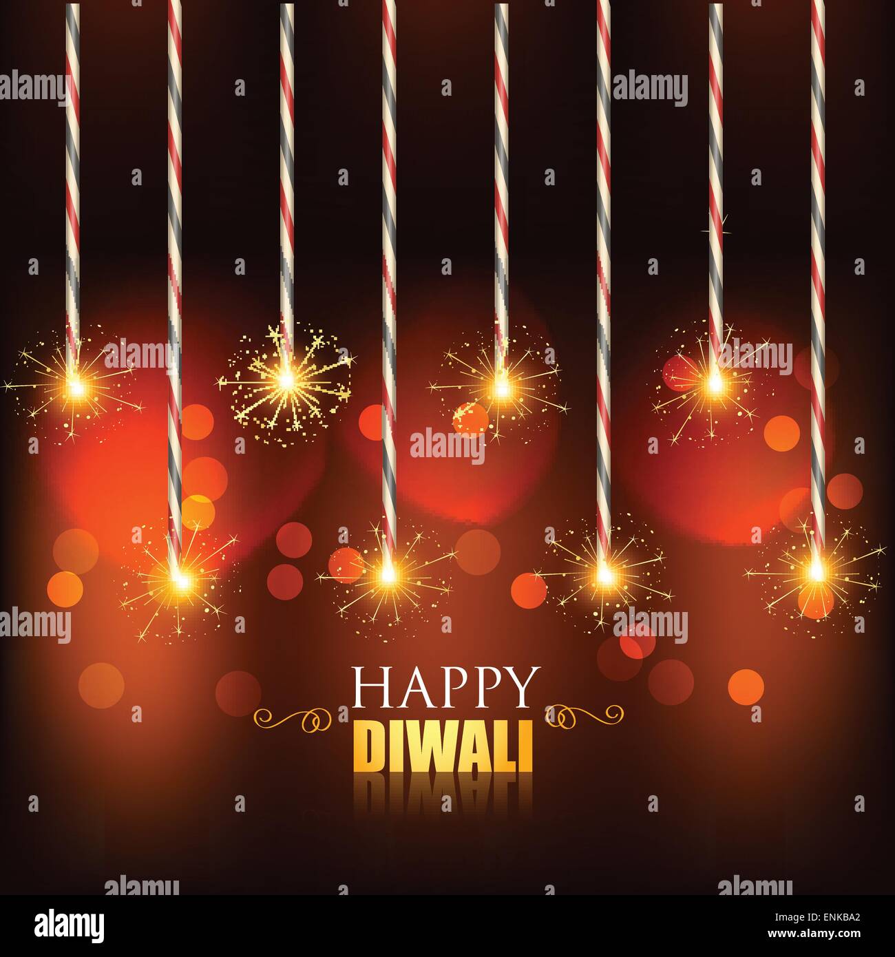 vector diwali background with burning crackers Stock Vector Image & Art -  Alamy