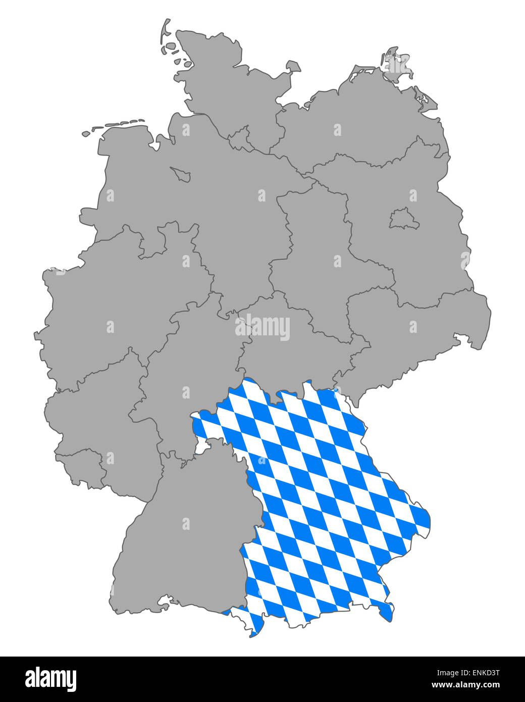 Map of Germany with flag of Bavaria Stock Photo