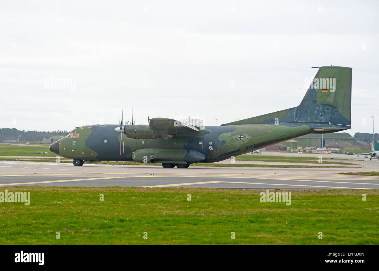 German military Transall C160D twin engined troop and freight transport Aircraft.  SCO 9733. Stock Photo