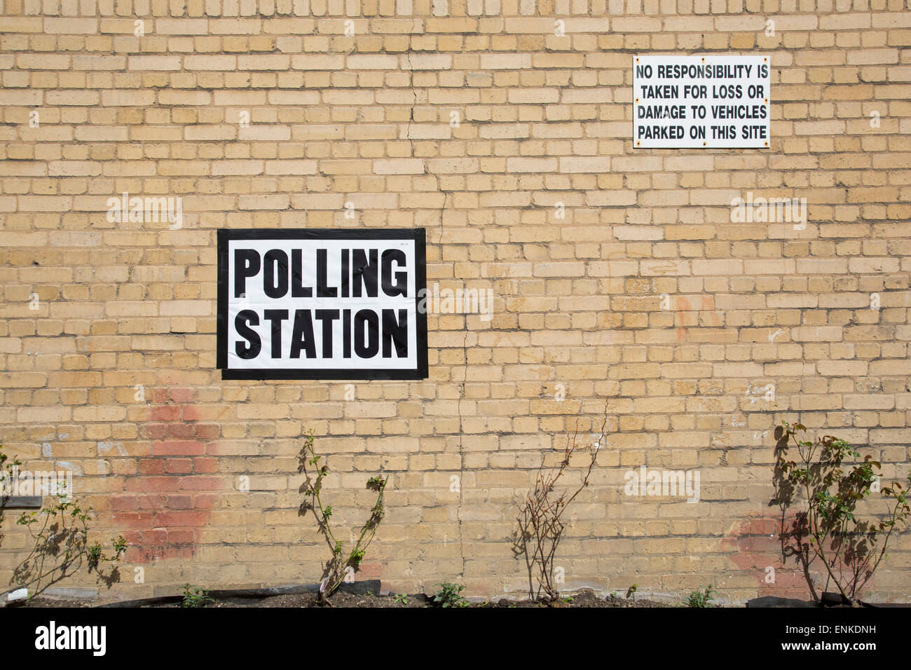 London, UK. Thursday 7th May 2015. Polling station at St Peter's London Docks Primary School in the constituency of  Poplar and Limehouse in East London on the day of the general election. This is a Labour Party seat, although this electin is set to be one of the most hotly contested in a generation. Stock Photo