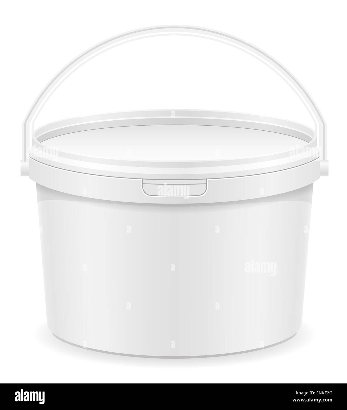 white plastic bucket for paint illustration isolated on background ...