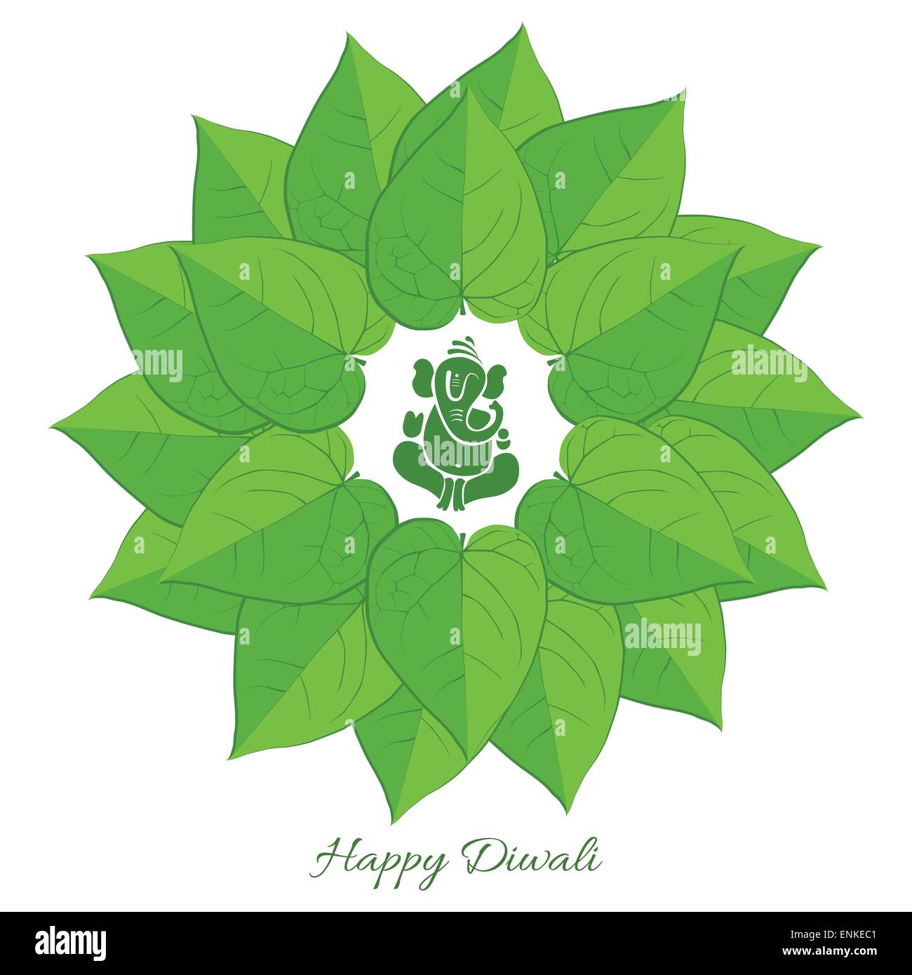 Vector betel leaf with lord ganesh background Stock Vector