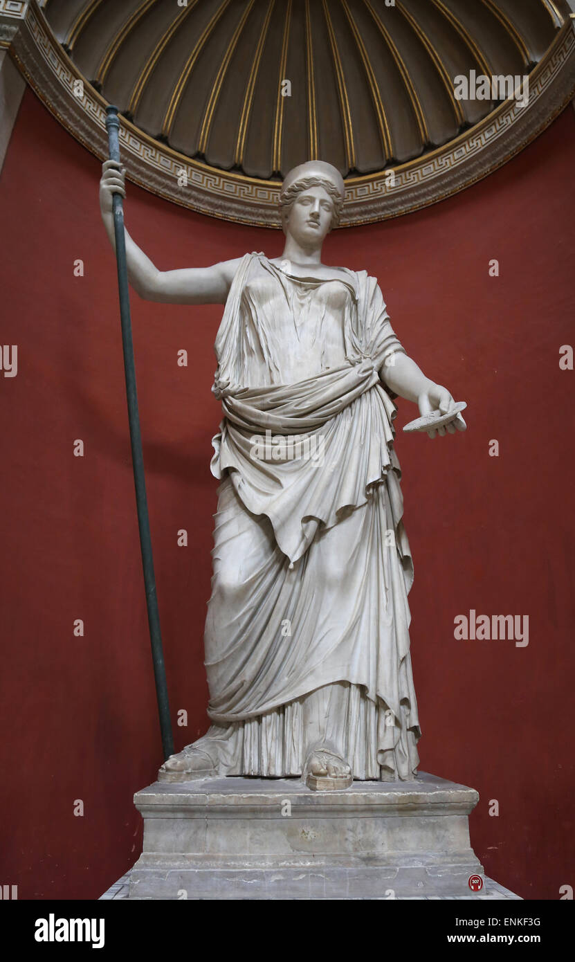 Statue of Hera. 2nd century AD copy of a late Hellenic original. Barberini Collection. Pio-Clementine Museum. Vatican Museums. Stock Photo