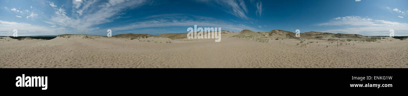 Panoramic image of dead Dunes In Curonian Spit, Lithuania, Europe Stock Photo
