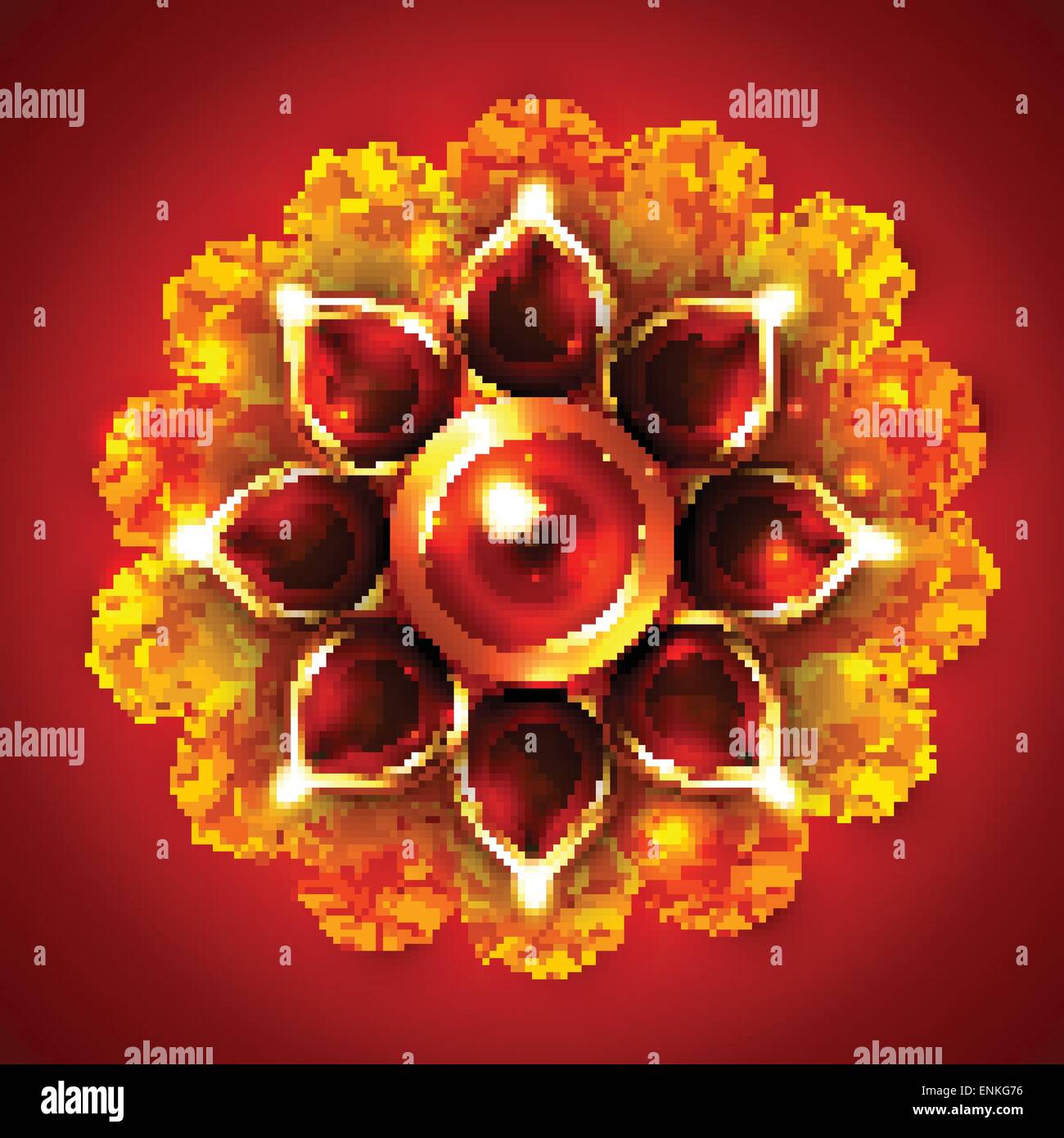 Vector beautiful diwali diya on a background Stock Vector Image ...