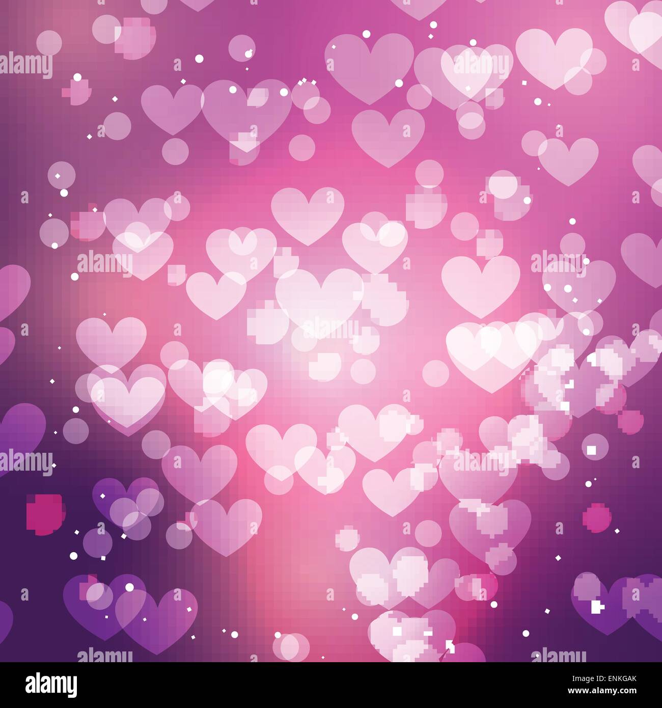 vector illustration of heart background with bokeh style effect Stock ...