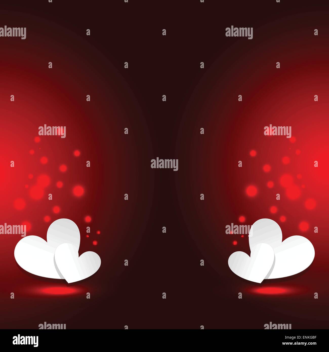 vector illustration of paper hearts in red background Stock Vector ...