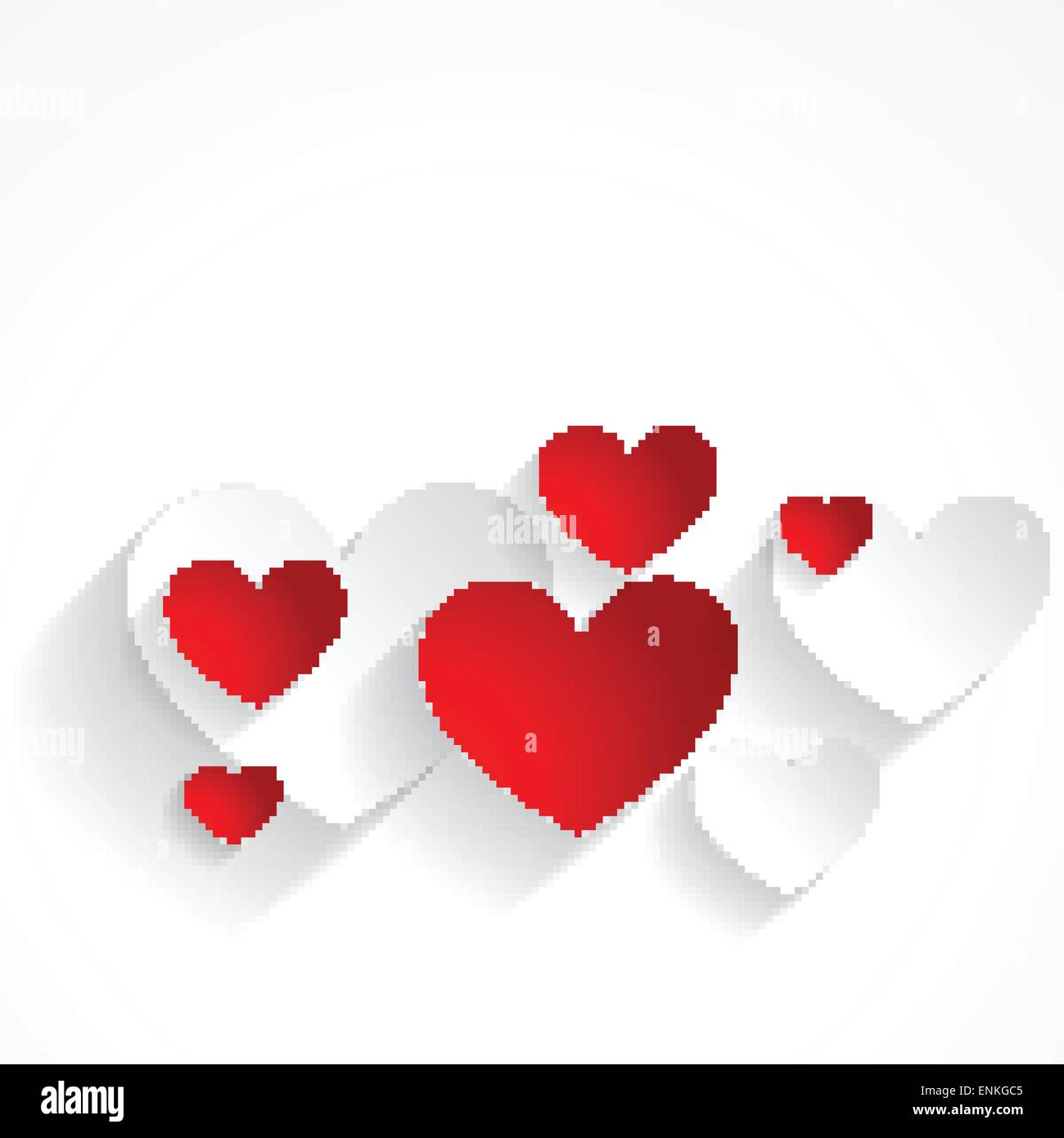 vector beautiful hearts isolated in white background Stock Vector Image ...