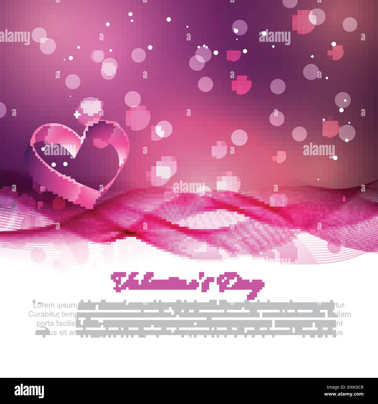 vector valentine day background with heart and bokeh effect Stock ...