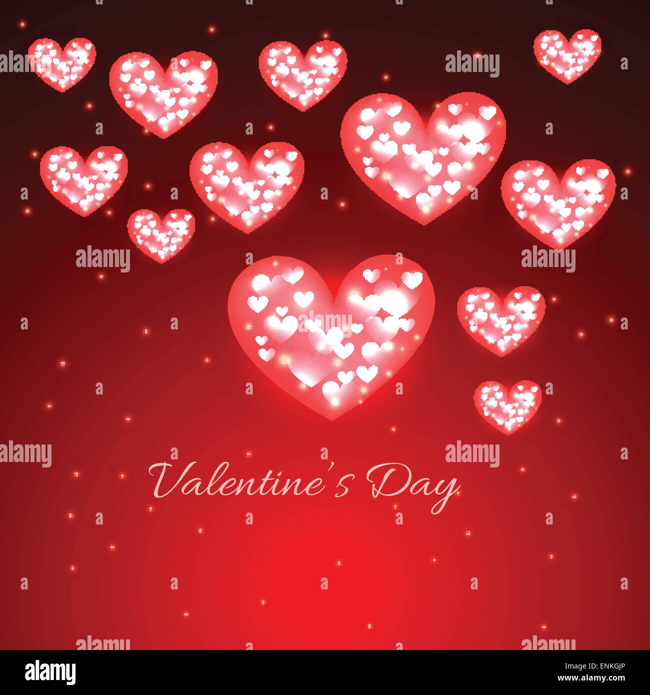 vector valentine day beautiful hearts background Stock Vector