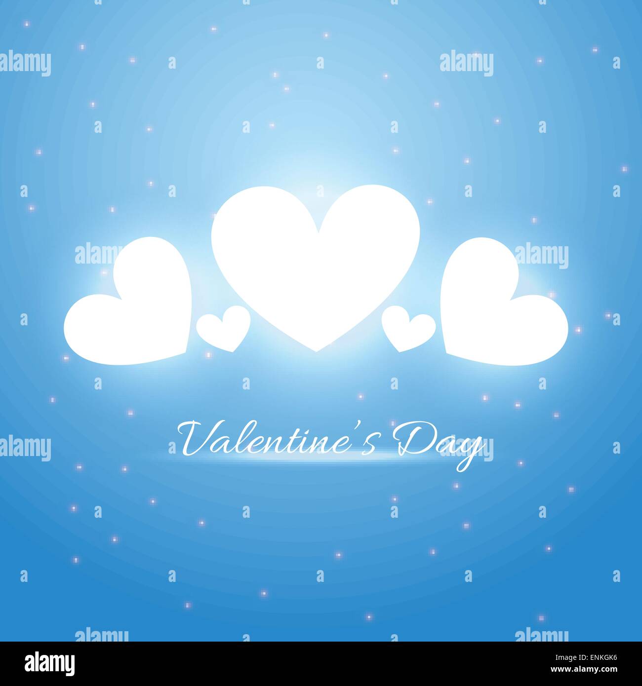 vector valentine day heart illustration in blue background Stock Vector ...
