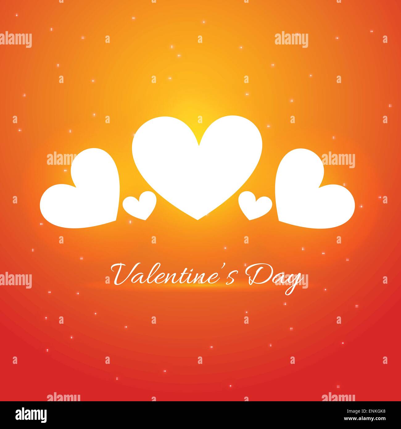 vector valentine day heart illustration in orange background Stock ...