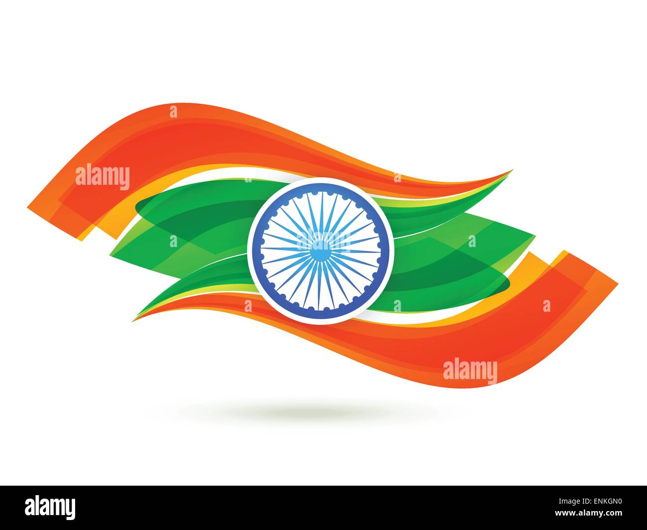 vector indian flag design with wave style in tricolor isolated in white  background Stock Vector Image & Art - Alamy