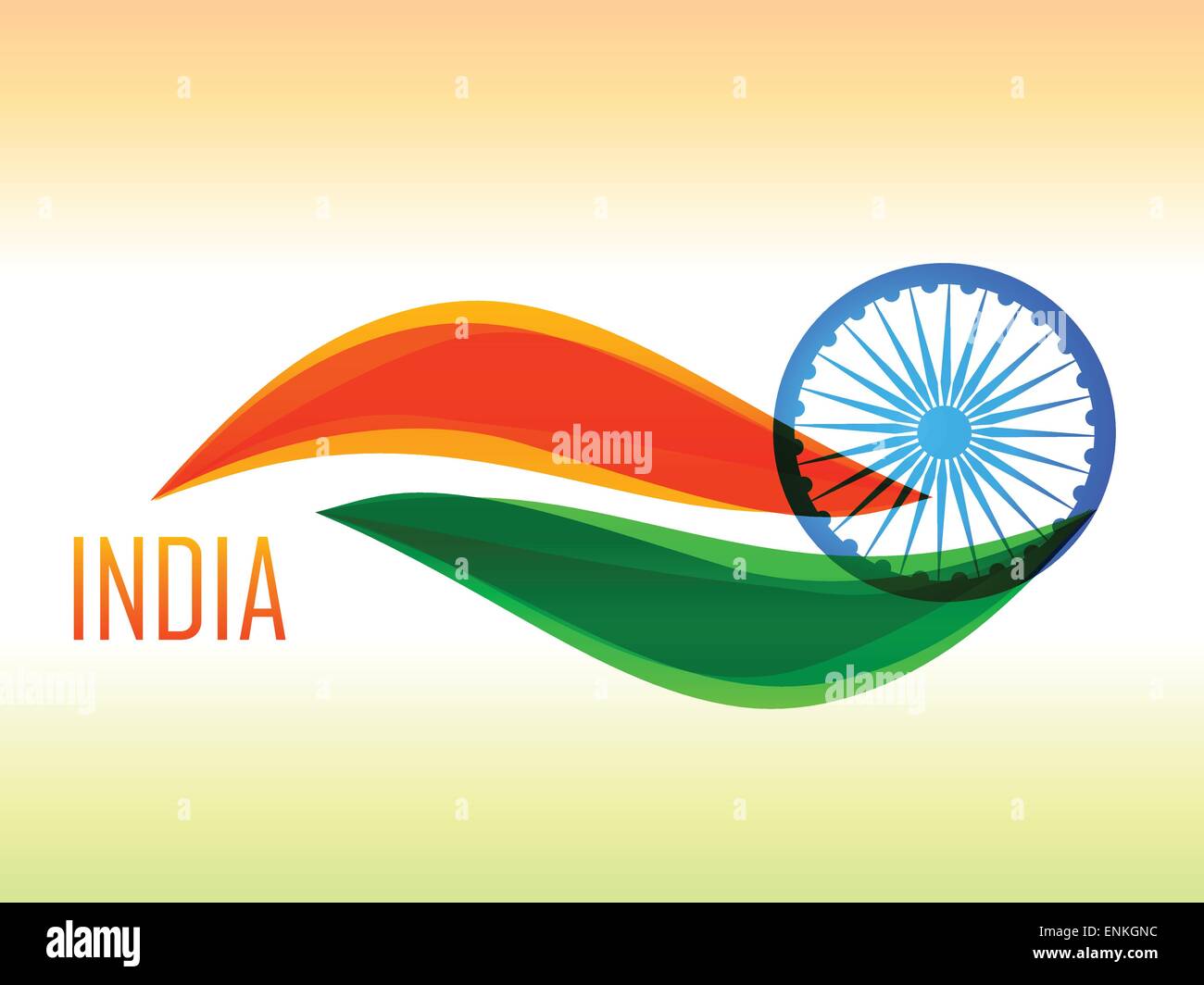 vector indian flag design illustration made in wave style in tricolor ...