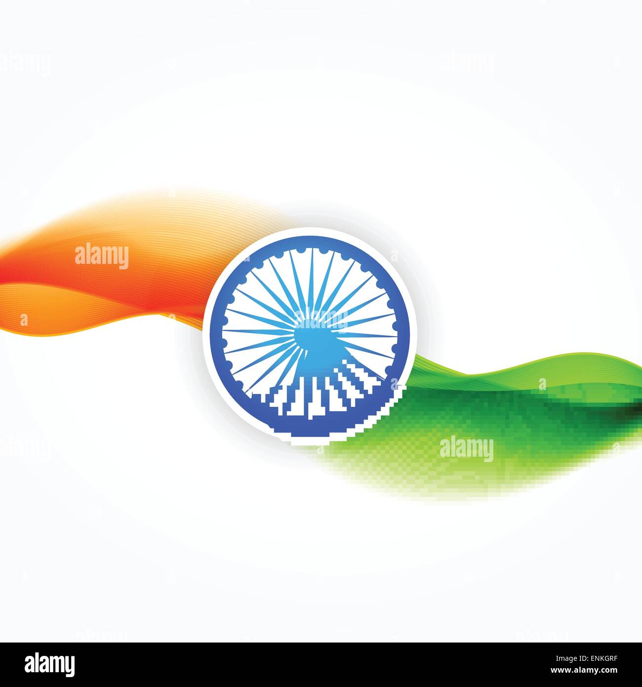 Indian flag design in wave Stock Vector Images - Alamy