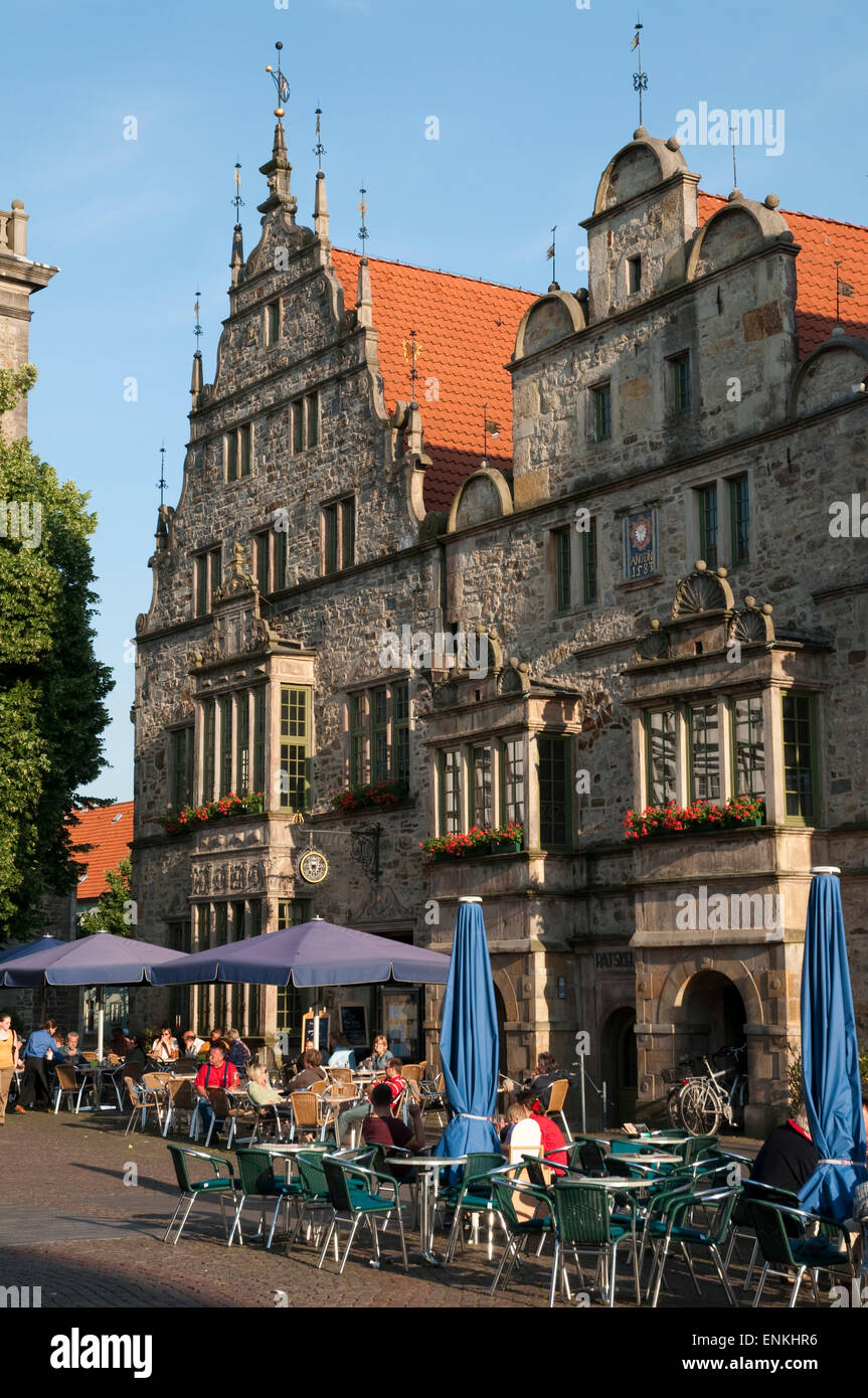 market square, historic old town, Rinteln, Weserbergland, Lower Saxony, Germany Stock Photo