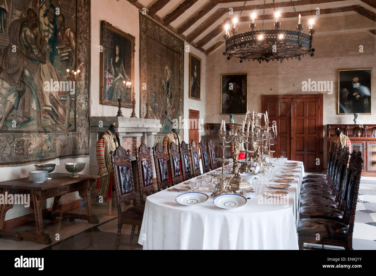 dining room, Castle Marienburg near Hildesheim, Lower Saxony, Germany Stock Photo