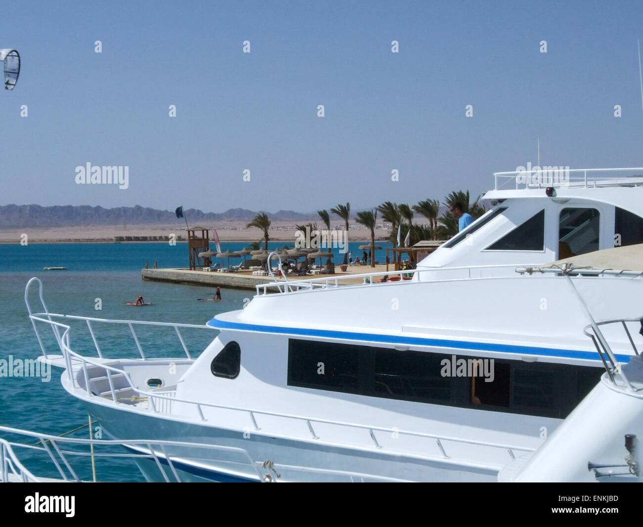 moored boats at the pier Stock Photo - Alamy
