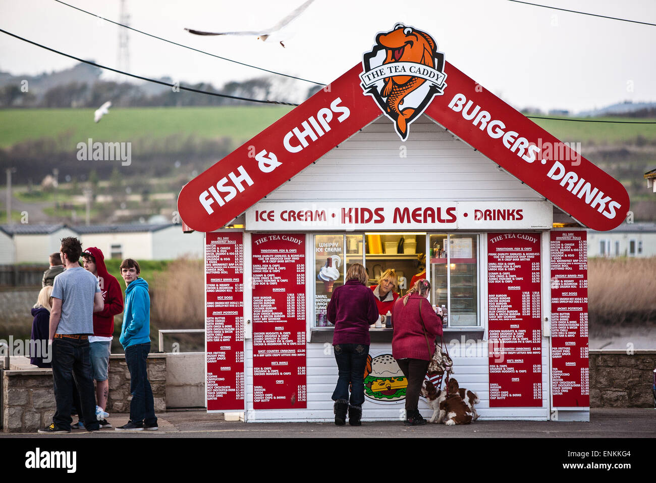 Fish and chips kiosk at west bay hires stock photography and images Alamy