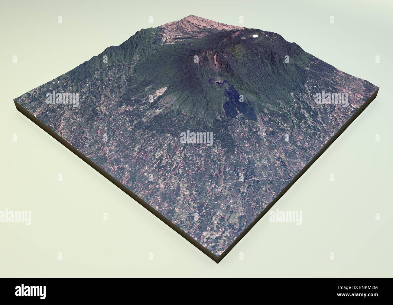 Volcano Mount Galunggung satellite view, Indonesia. Element of this image are furnished by NASA Stock Photo