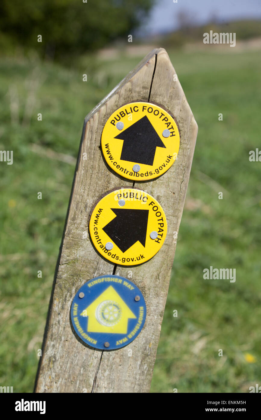 Sign on a public footpath, Bedfordshire, England Stock Photo