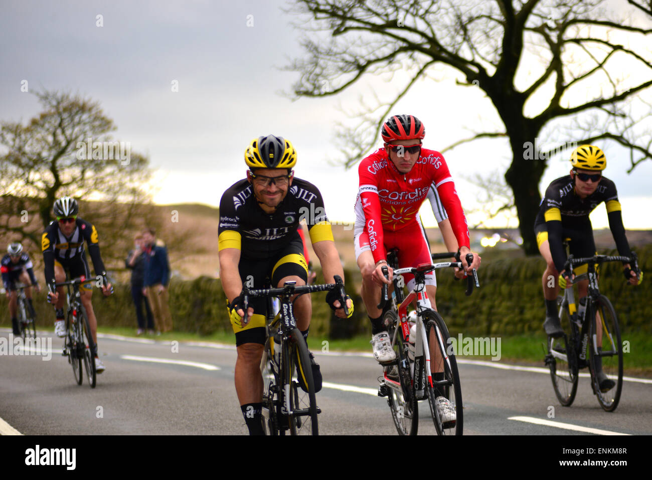 Tour Bike Racers Tour De Yorkshire bike racers from teams Corfidis and JLTon on May 03 ...