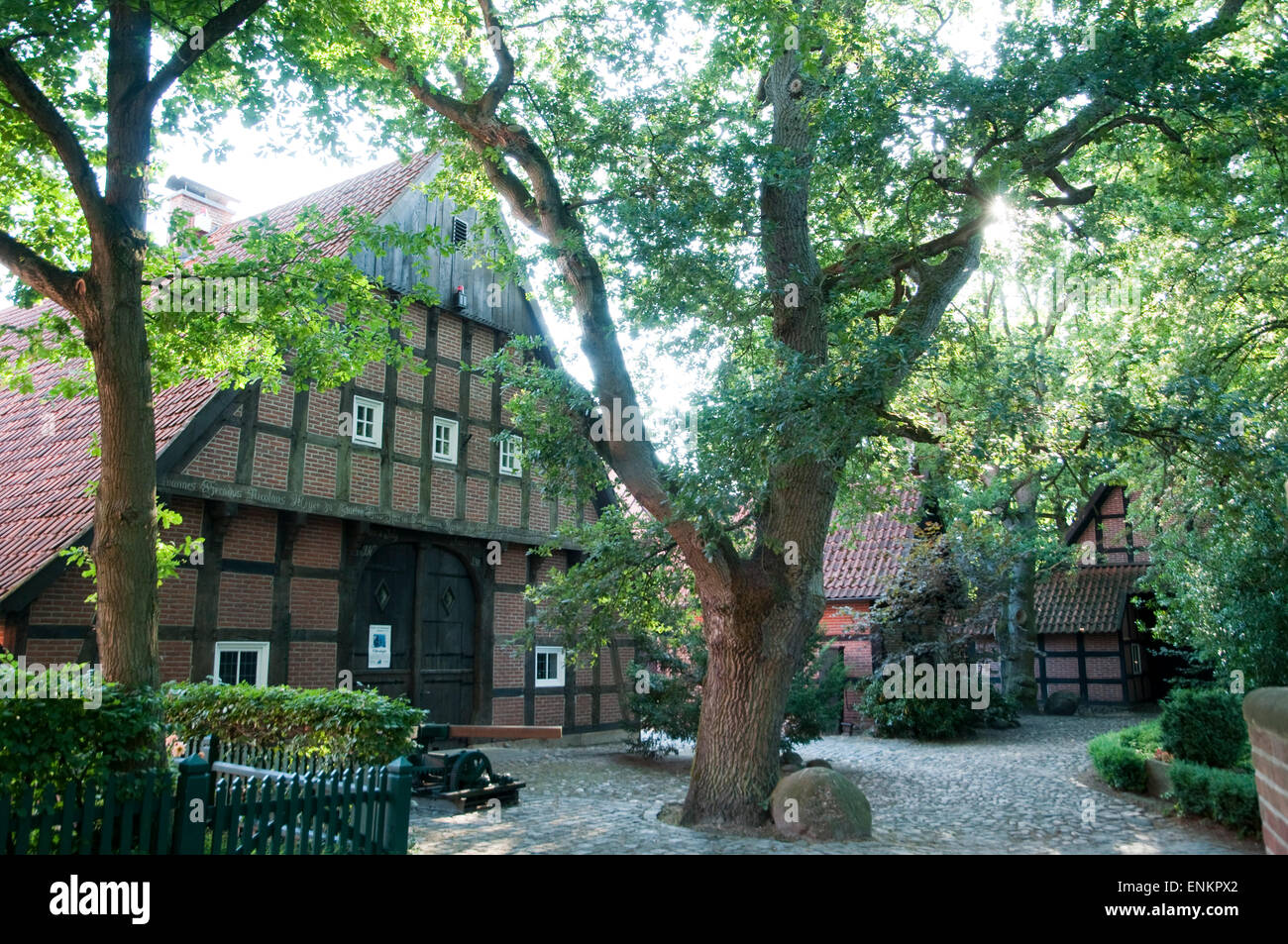 open air museum Haseluenne, garden, farmhouse, Emsland, Lower Saxony, Germany Stock Photo Alamy