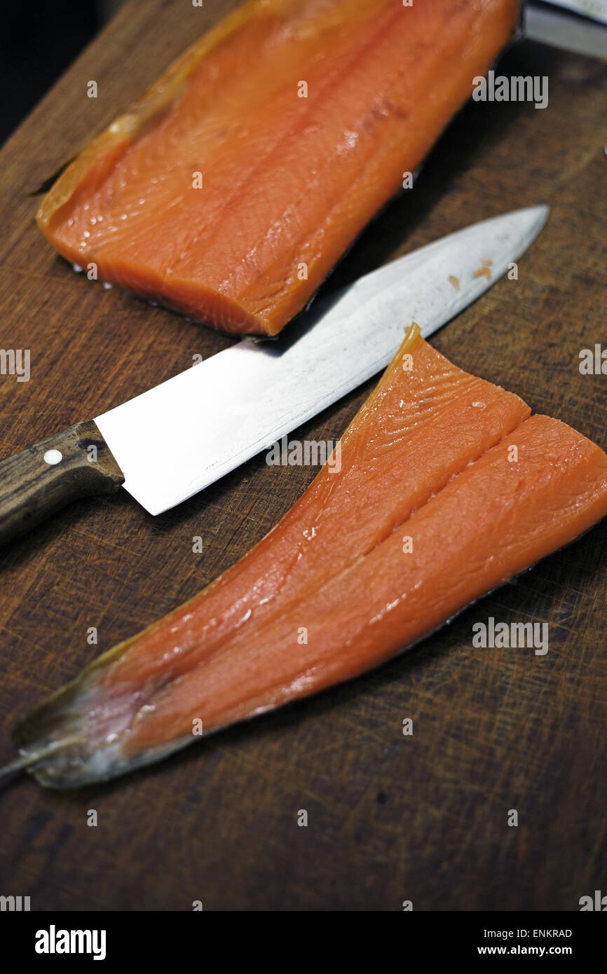 Smoked salmon. Stock Photo